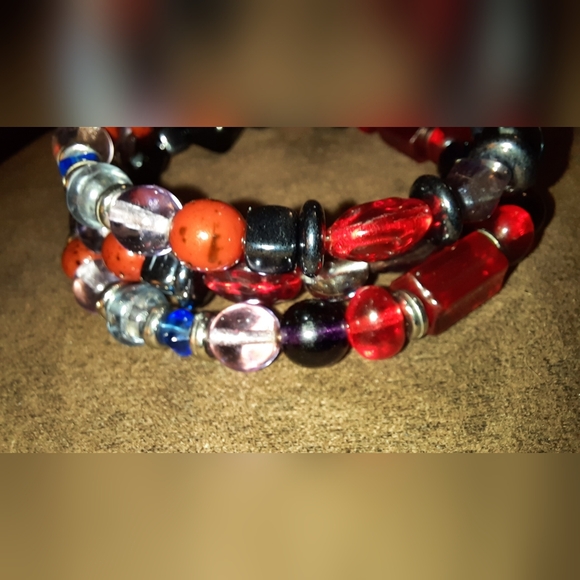 Gothic Noir Crystal Bracelet Choker Necklace Combo Glass Fantasy - Picture 7 of 11